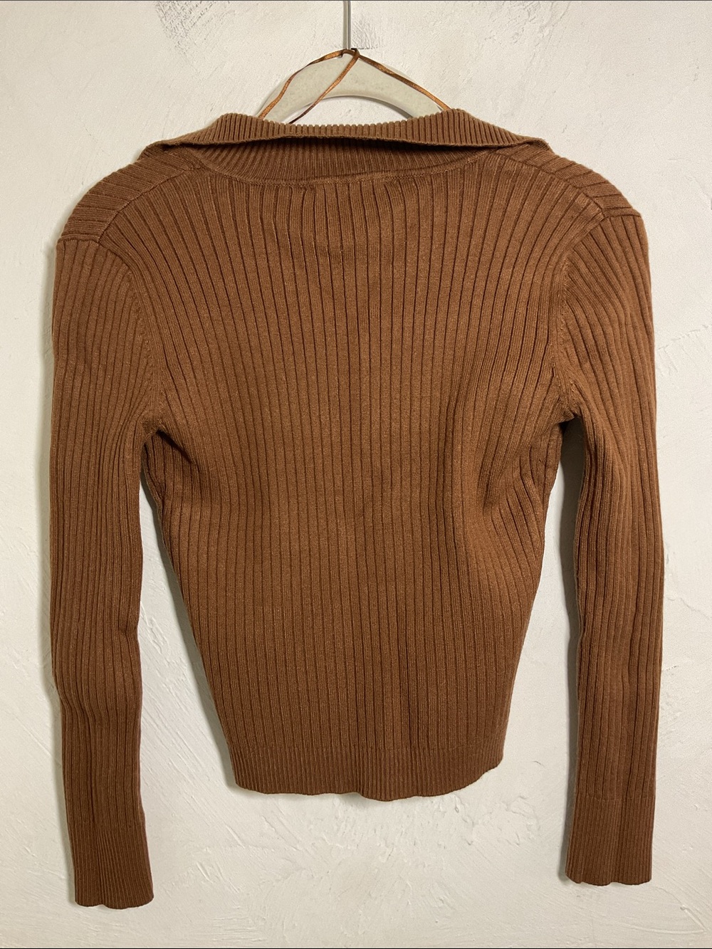 Truth by Republic Brown Ribbed Knit Collared Button Cardigan Top Size S - Picture 5 of 8